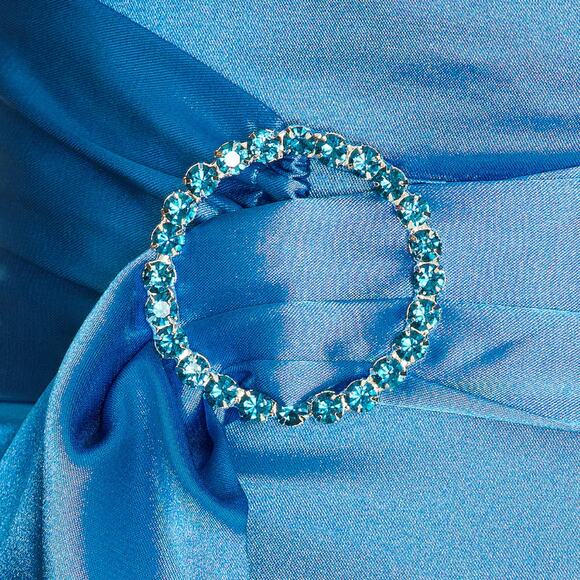 Elegant Blue Satin Mini Dress NWT never worn because it was too small - Picture 4 of 4